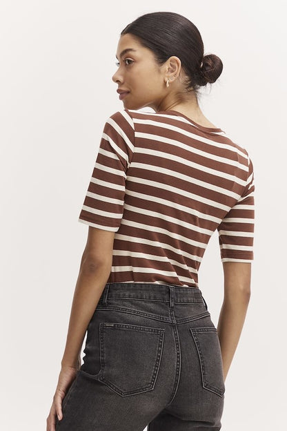Stripe - T-shirt - Brunette Mix